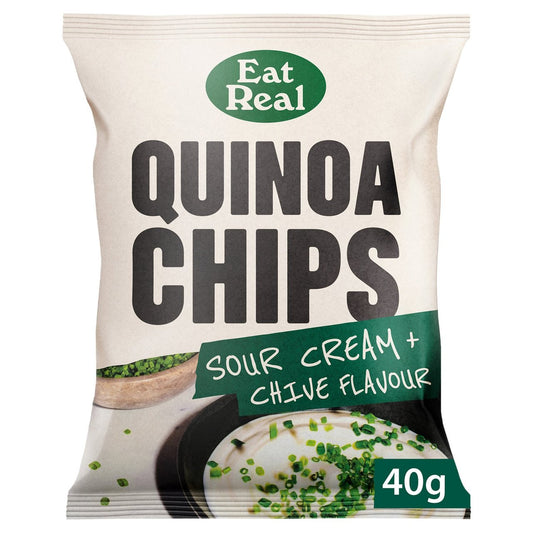EAT REAL, QUINOA SOUR CREAM CHIVE CHIVES CHIPS 40G