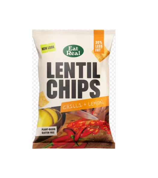 EAT REAL, LENTIL CHILLI LEMON CHIPS 40G