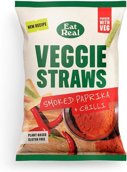 EAT REAL, VEGGIE STRAWS SMOKED PAPRIKA CHILI 110G