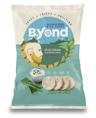 BYOND, BROWN RICE CHIPS SOUR CREAM CHIVE 60G