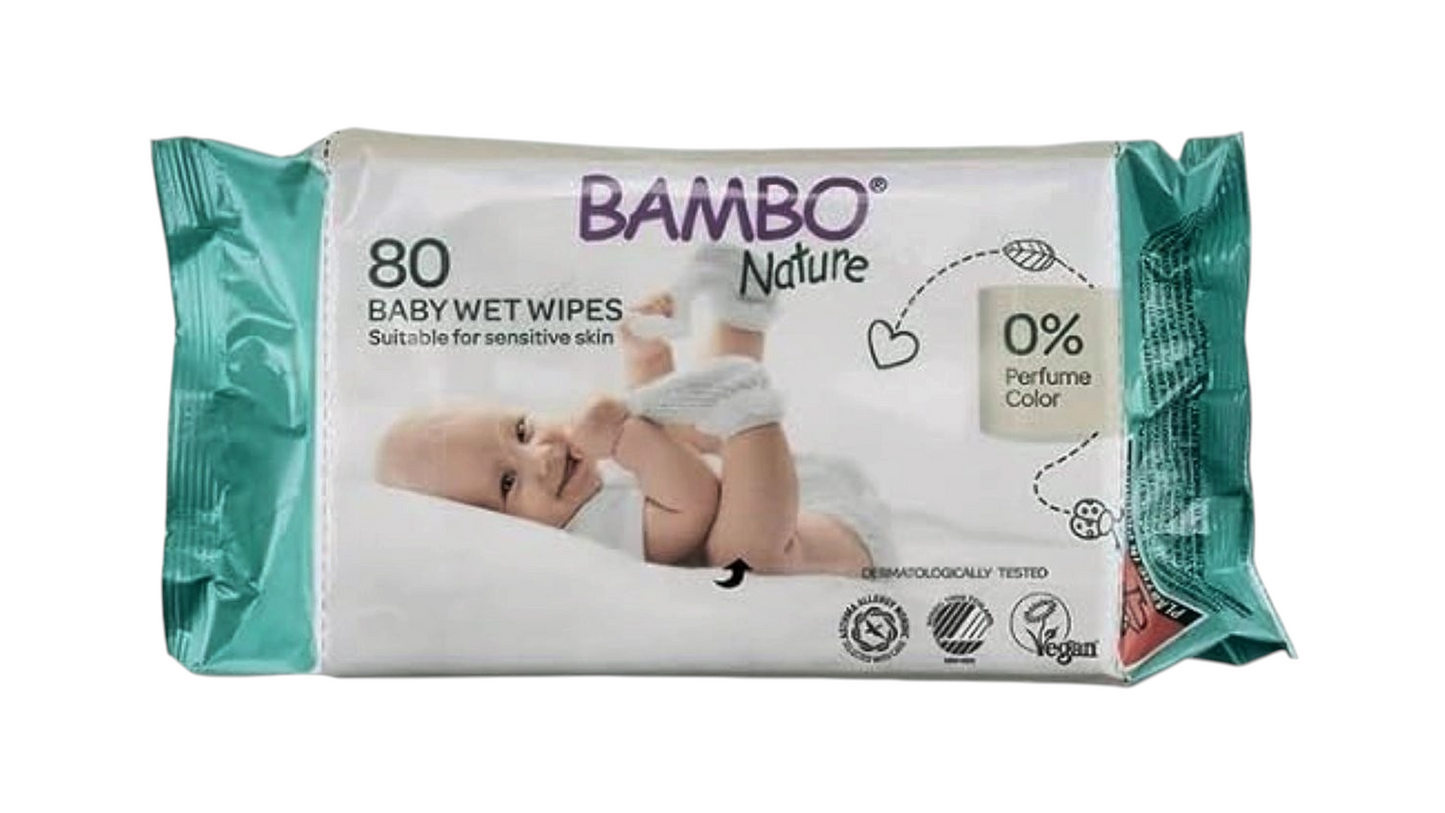 Bambo, Nature Wet Wipes No Perfume 80S