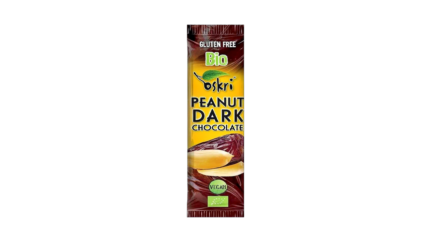 Oskri, Peanut Dark Chocolate Bar 53G Bio