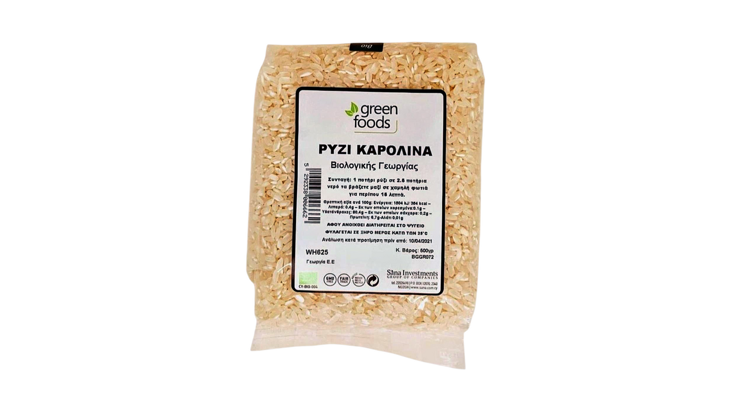 GREEN FOODS, CAROLINA RICE BIO 500G