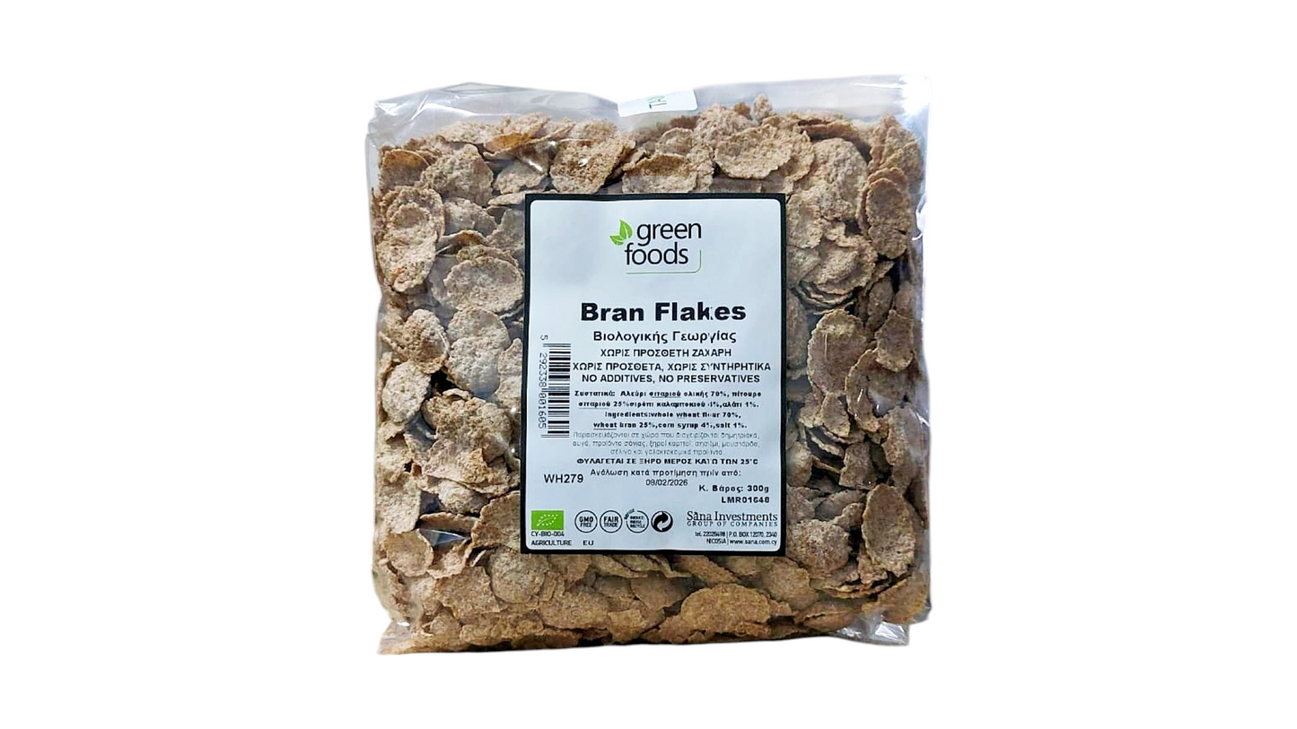 GREEN FOODS, BRAN FLAKES 300G BIO