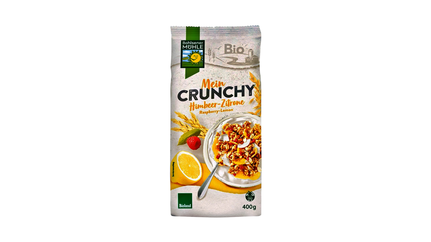 BOHLSENER, RASPBERRY LEMON CRUNCHY CEREAL 400G BIO