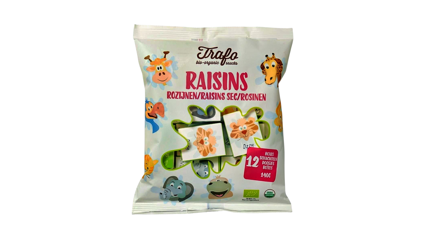 Trafo, Raisins In Kids Boxes 140G Bio