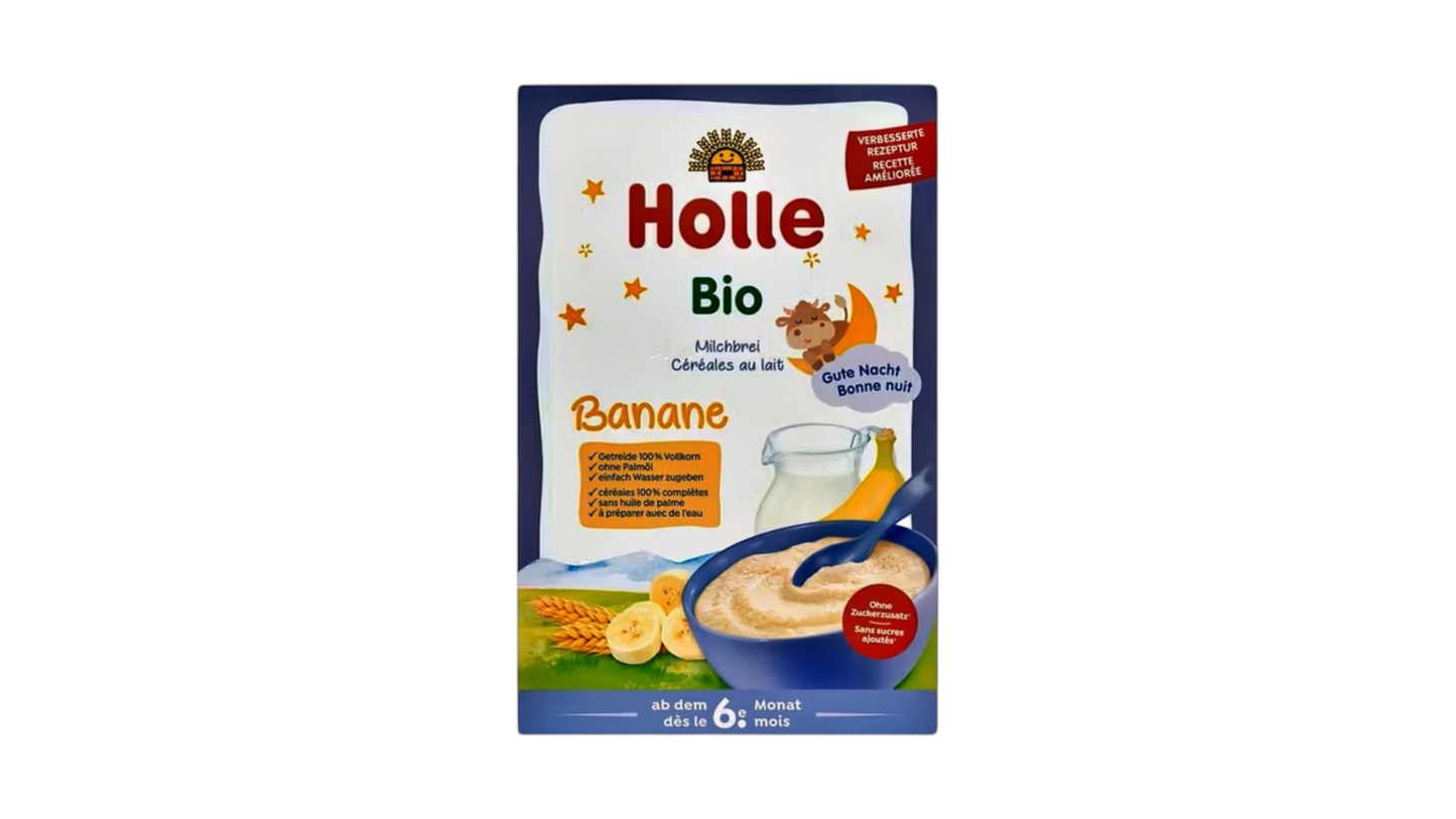 HOLLE, MILK CEREALS WITH BANANA (6M) 250G BIO