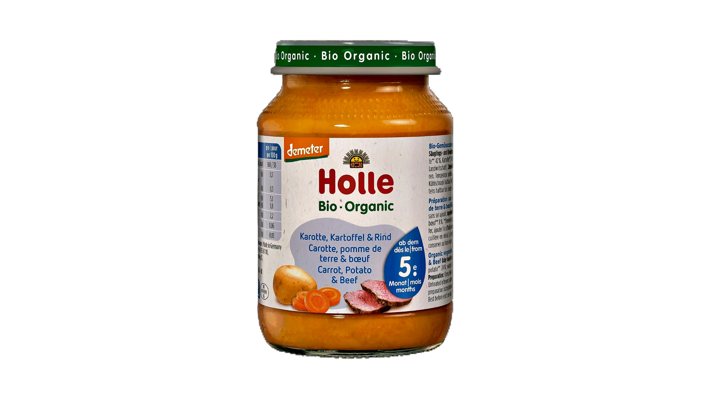Holle, Jar Carrots, Potatoes and Beef (5Μ) 190G Bio