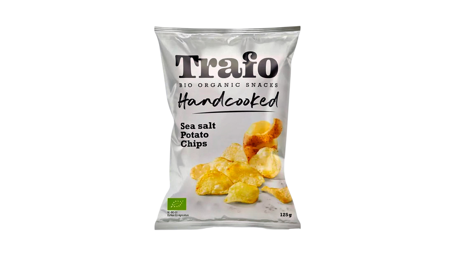 TRAFO, HANDCOOKED SEA SALT CHIPS 125G BIO