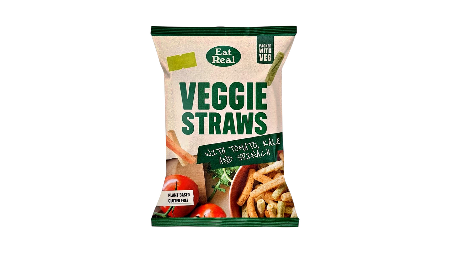 EAT REAL, VEGGIE STRAWS TOMATO KALE & SPINACH 110G