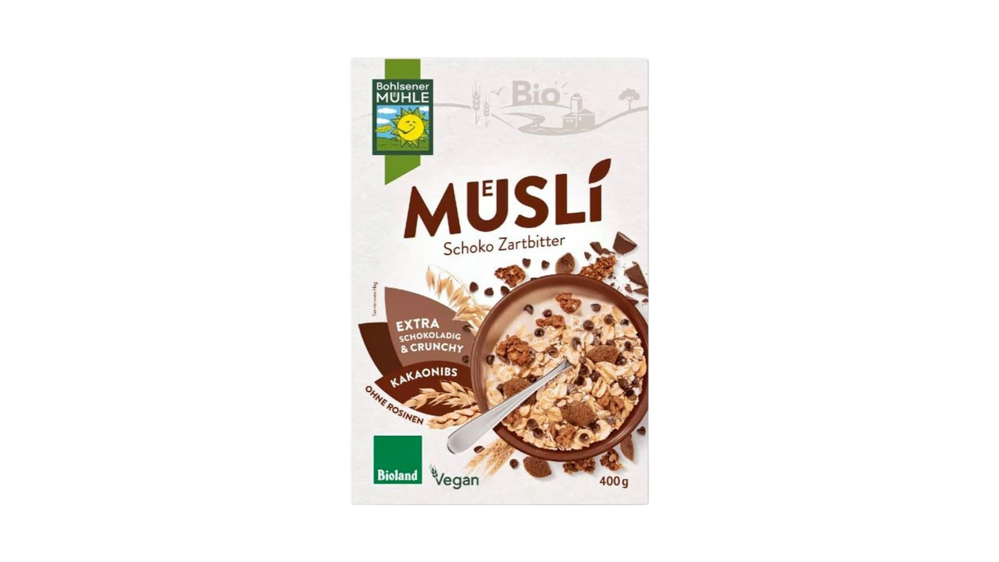 BOHLSENER, CHOCOLATE MUESLI 400G BIO