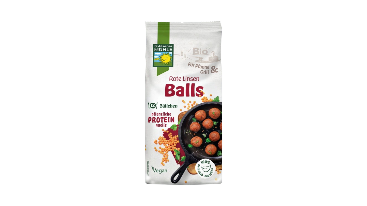 BOHLSENER, RED LENTIL PROTEIN BALLS 165G BIO