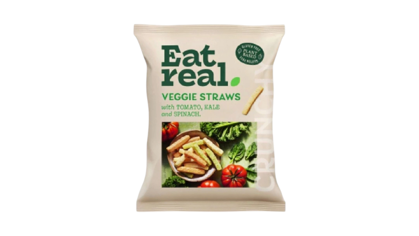 EAT REAL, VEGGIE STRAWS TOMATO KALE & SPINACH 45G
