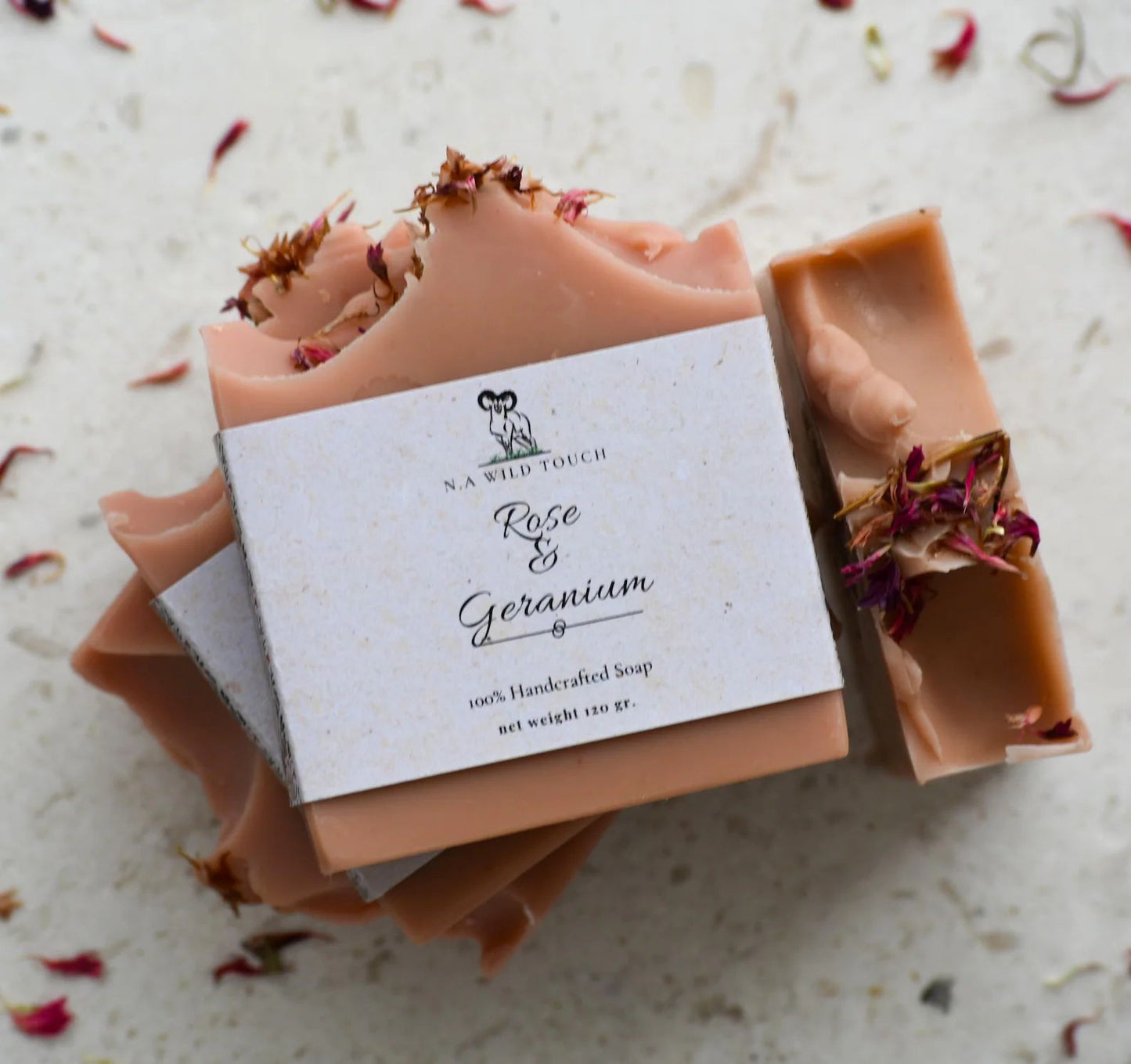 Rose & Geranium Soap Bar – Natural Vegan Cold Process – Handmade Floral Skincare Gift