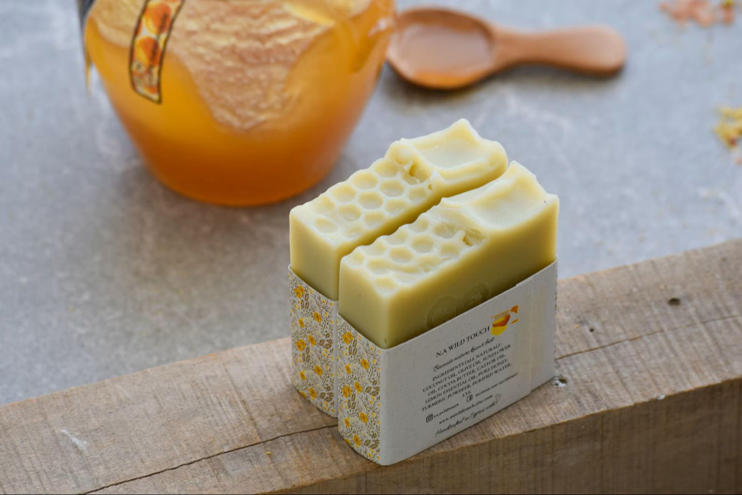 Honey Lemon Cold Process Soap – Vegan Citrus Bar, Natural Essential Oil