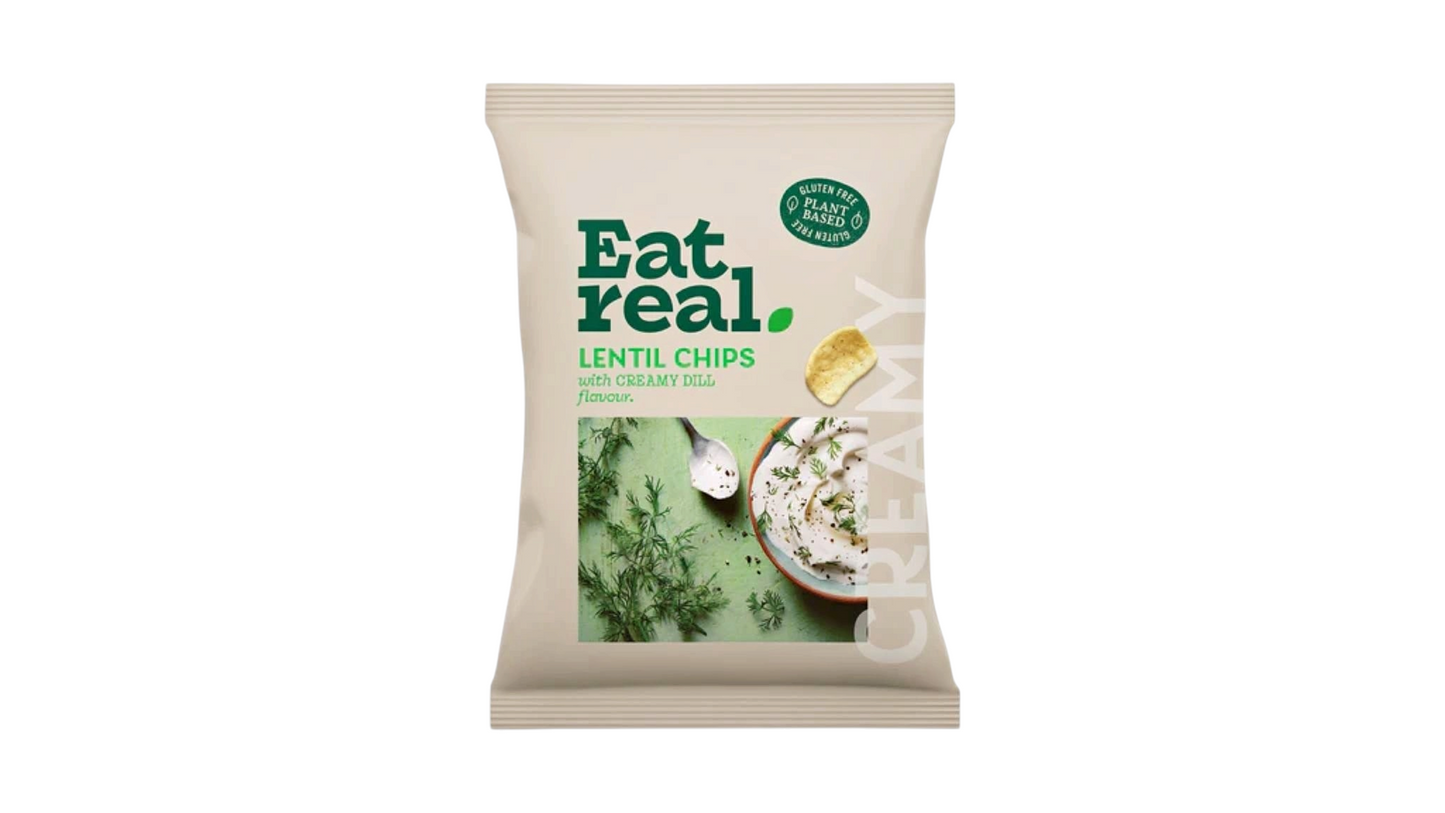 Eat Real, Lentil Chips Creamy Dill 95G