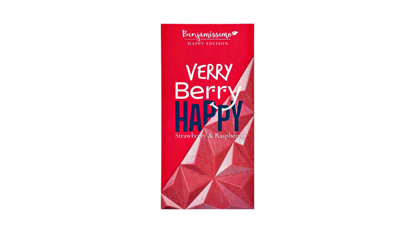 BENJAMISSIMO, STRAWBERRY RASPBERRY VEGAN BAR 60G BIO