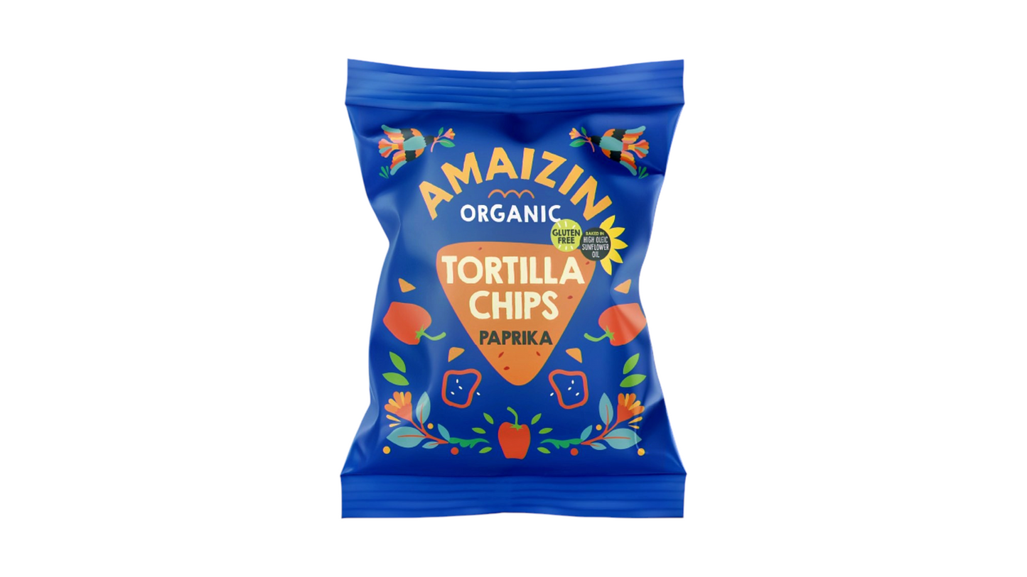 AMAIZIN, ORGANIC PAPRIKA CORN CHIPS 75G