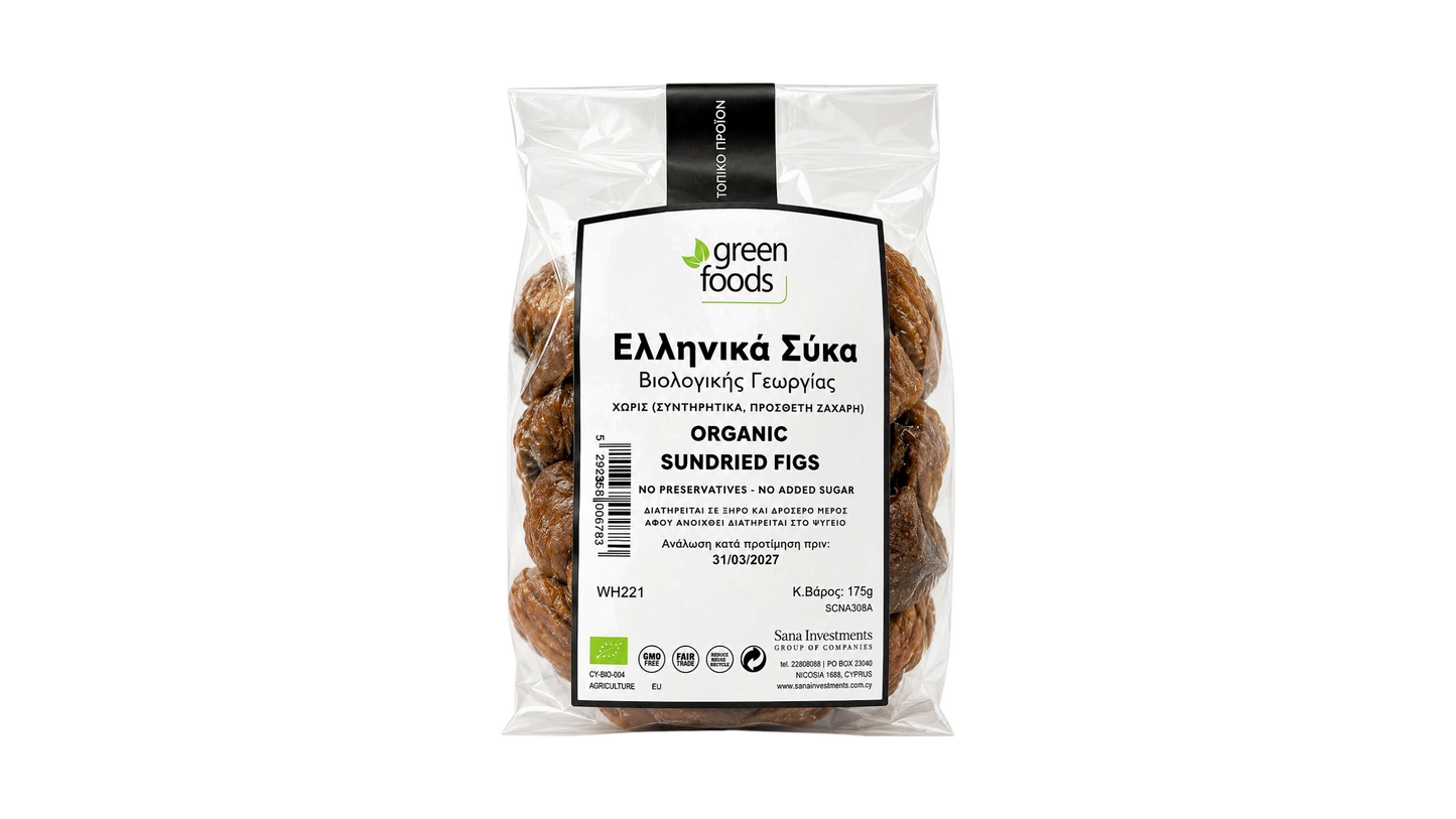 Green Foods, Dried Greek Figs 175G Bio