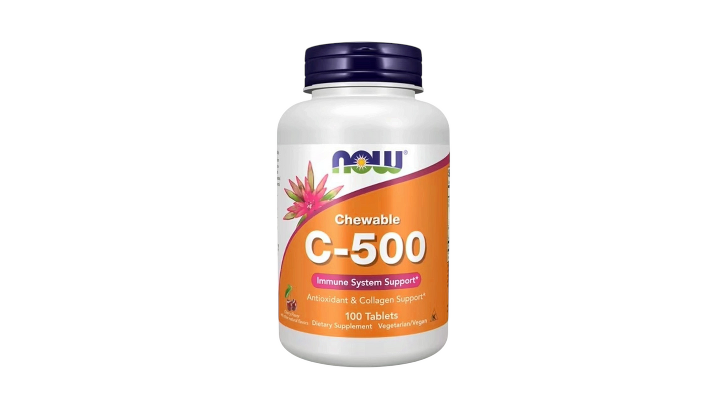 NOW, C-500 ORANGE CHERRY BERRY CHEWABLE 100 TABLETS