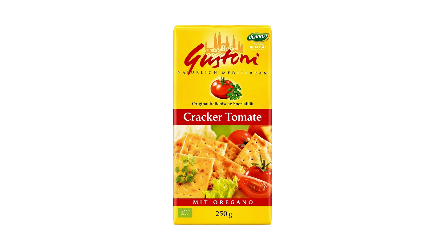Gustoni, Crackers Tomato & Oregano 250G Bio