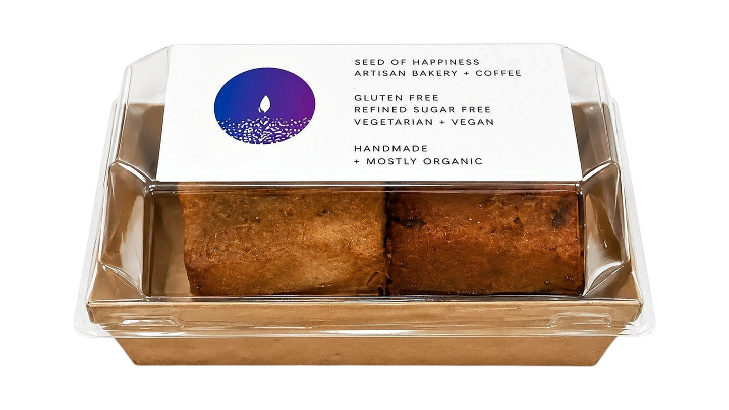 BANANA BREAD WITH CHOCOLATE CHIPS VEGAN SEED OF HAPPINESS 2 PCS