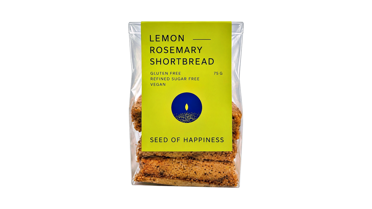 SEED OF HAPPINESS LEMON ROSEMARY SHORTBREAD 75G