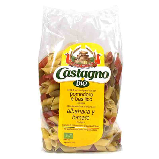 CASTAGNO, PENNES WHEAT PASTA WITH BASIL TOMATO 500G BIO