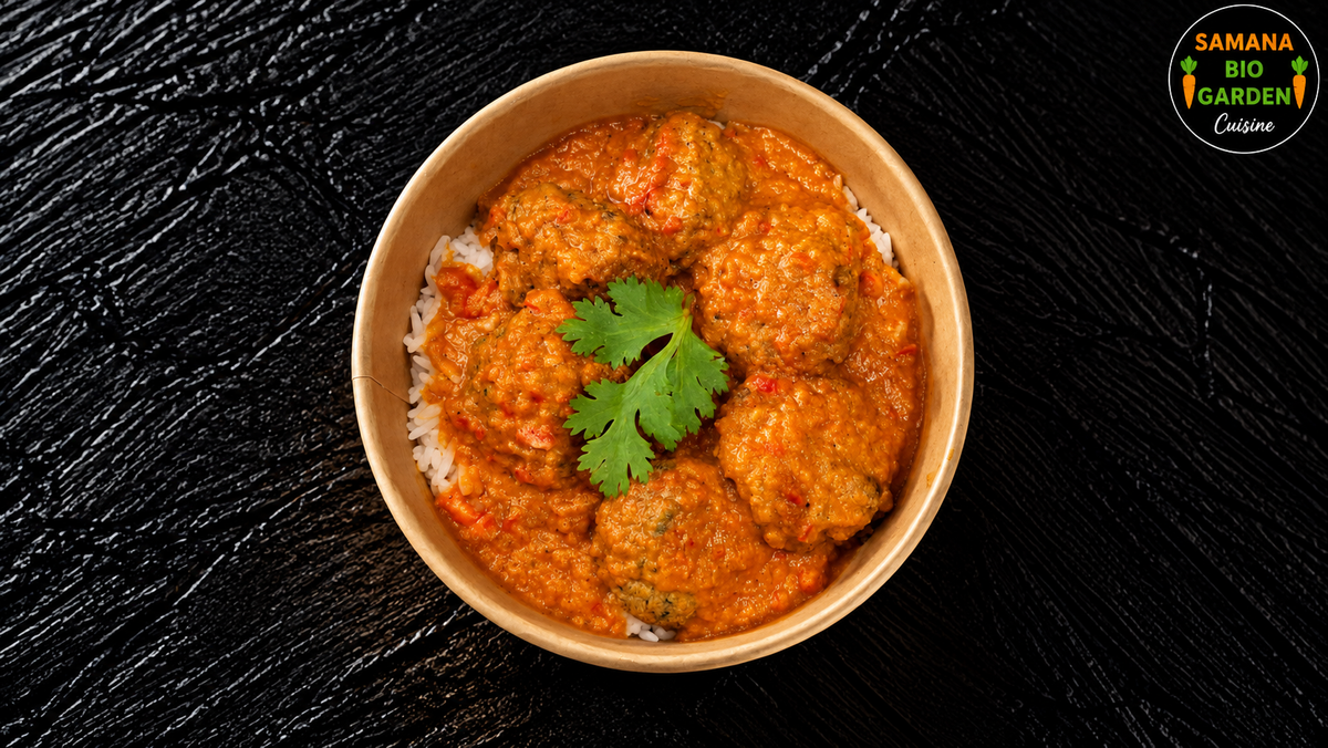 Lentil Nuggets in Tikka Masala Sauce (Vegan)