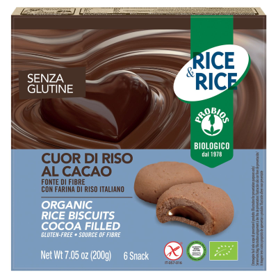 PROBIOS, RICE BISCUIT WITH COCOA CREAM GLUTEN FREE 200G BIO