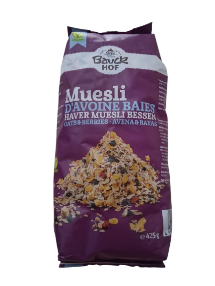 BAUCK HOF OAT MUESLI RED BERRIES 425G BIO