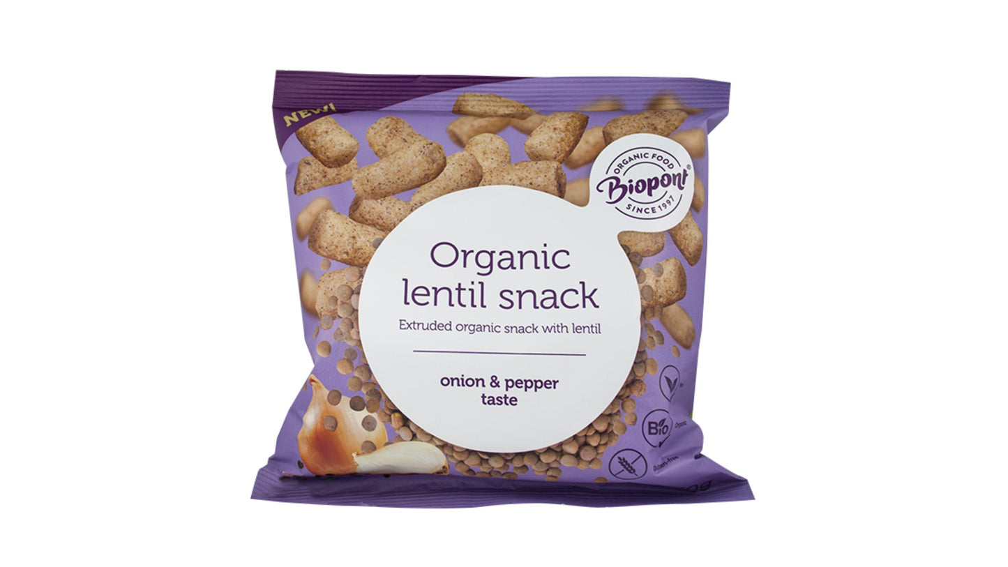 Biopont Organic Lentil Snack with Onion & Pepper 60g