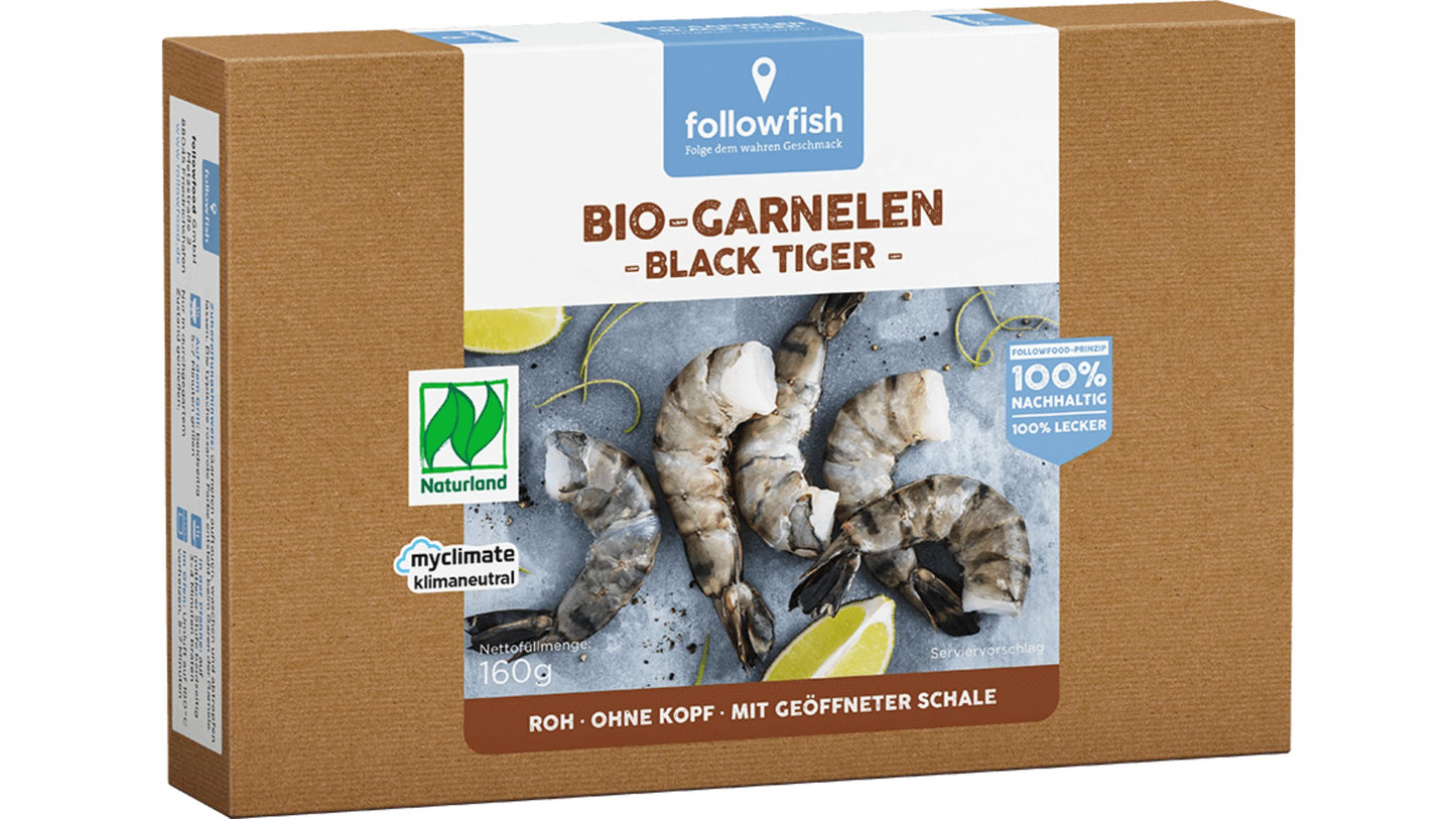 Followfish Black Tiger Prawns 160g Bio