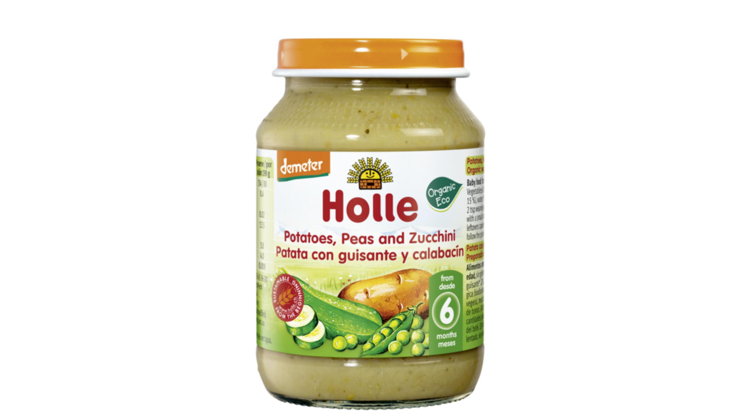 Holle, Jar Potatoes Peas & Zuchini (6M) 190G (V)