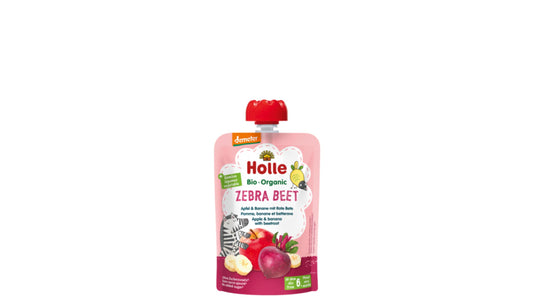 Holle, Pouch Zebra Beet - Apple Banana Beetroot (6M) 100G Bio (V)