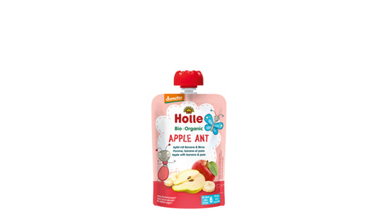 Holle, Pouch Apple Ant - Apple Banana Pear (6Μ) 100G Bio
