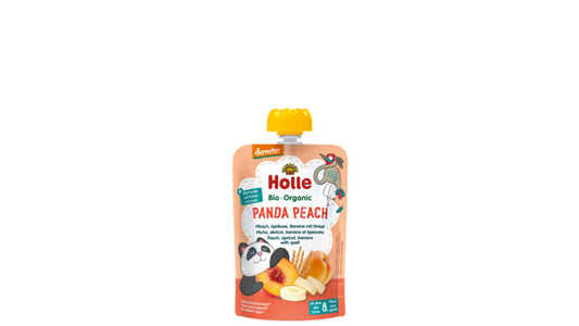 Holle, Pouch Panda Peach - Apricot Peach Banana Spelt 90G Bio (V)