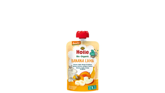 Holle, Pouch Banana Lama - Banana Apple Mango Apricot (6M) 100G Bio