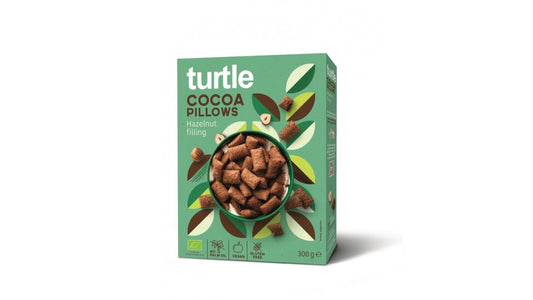 Turtle, Cocoa Pillows Hazelnut Filling 300G Bio