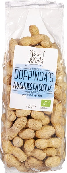 NICE AND NUTS, ROASTED PEANUTS WITH SHELLS 400G BIO