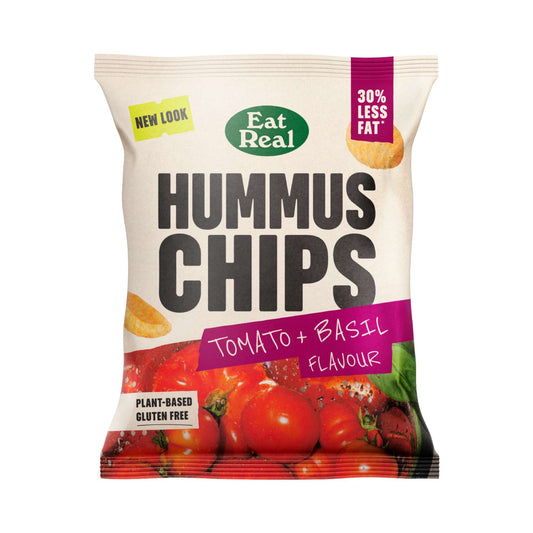 EAT REAL, HUMMUS CHIPS TOMATO BASIL 45G