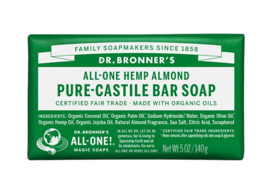 Dr. Bronner's Hemp Almond Castile Soap Bar 140g