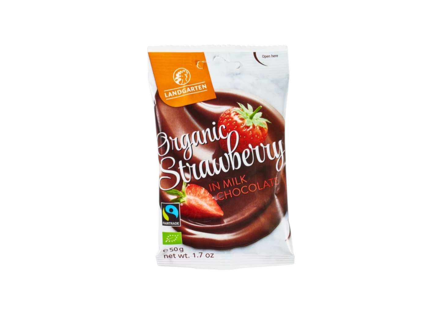 Landgarten, Strawberry In Milk Chocolate Snacks 50G Bio