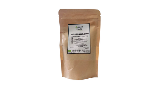 GREEN FOODS, ASHWAGANDHA POWDER 100G BIO