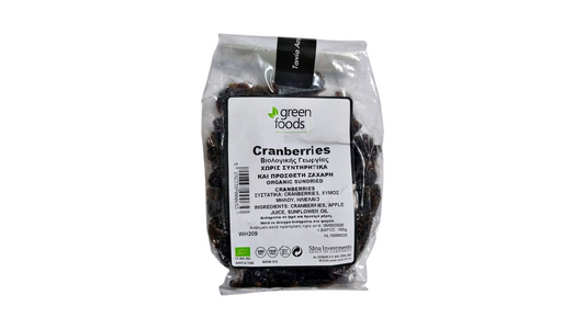 GREEN FOODS, DRIED CRANBERRIES 150G BIO