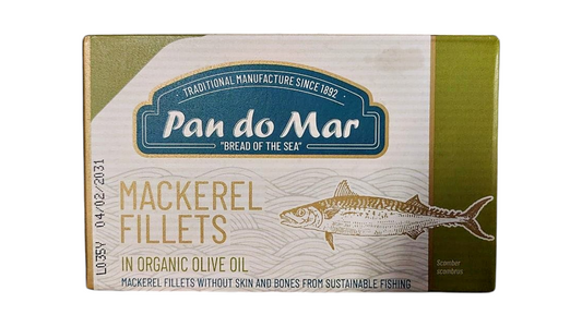 PANDOMAR, MACKEREL FILETS ΙΝ ΒΙΟ OLIVE OIL 125ML