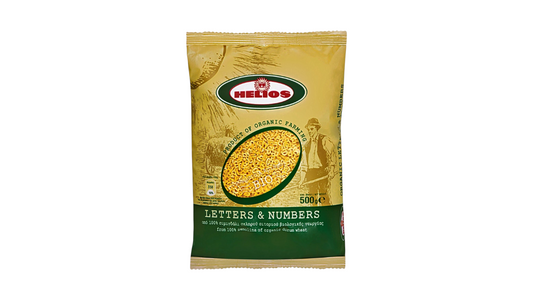 HELIOS, LETTERS AND NUMBERS PASTA 500G BIO