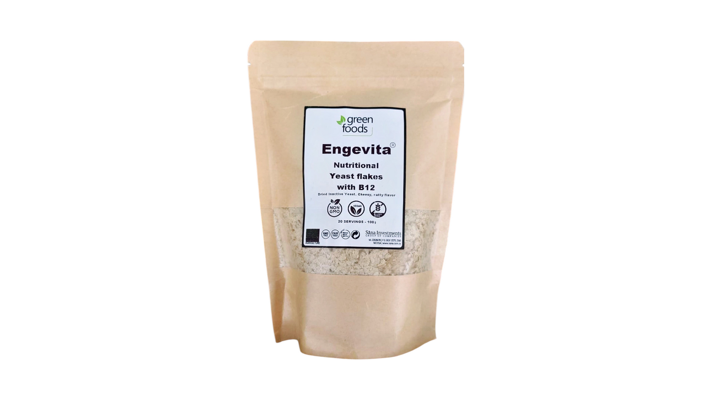 GREEN FOODS, ENGEVITA® NUTRITIONAL YEAST FLAKES +B12 100G