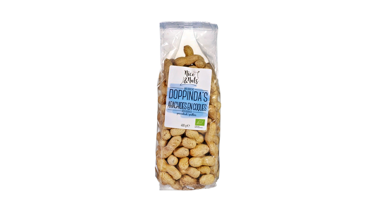 NICE AND NUTS, ROASTED PEANUTS WITH SHELLS 400G BIO