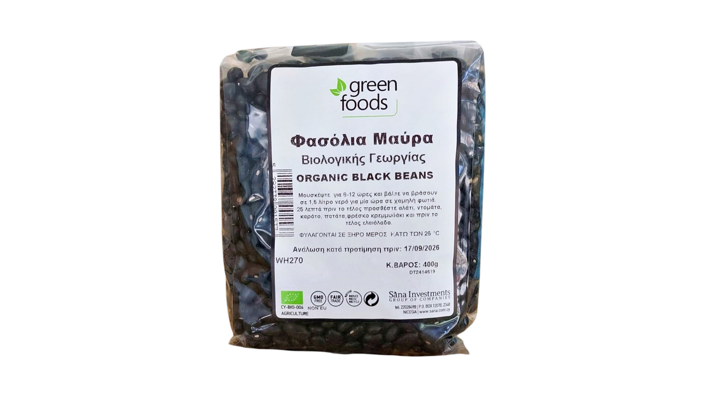 GREEN FOODS, BLACK BEANS 400G BIO